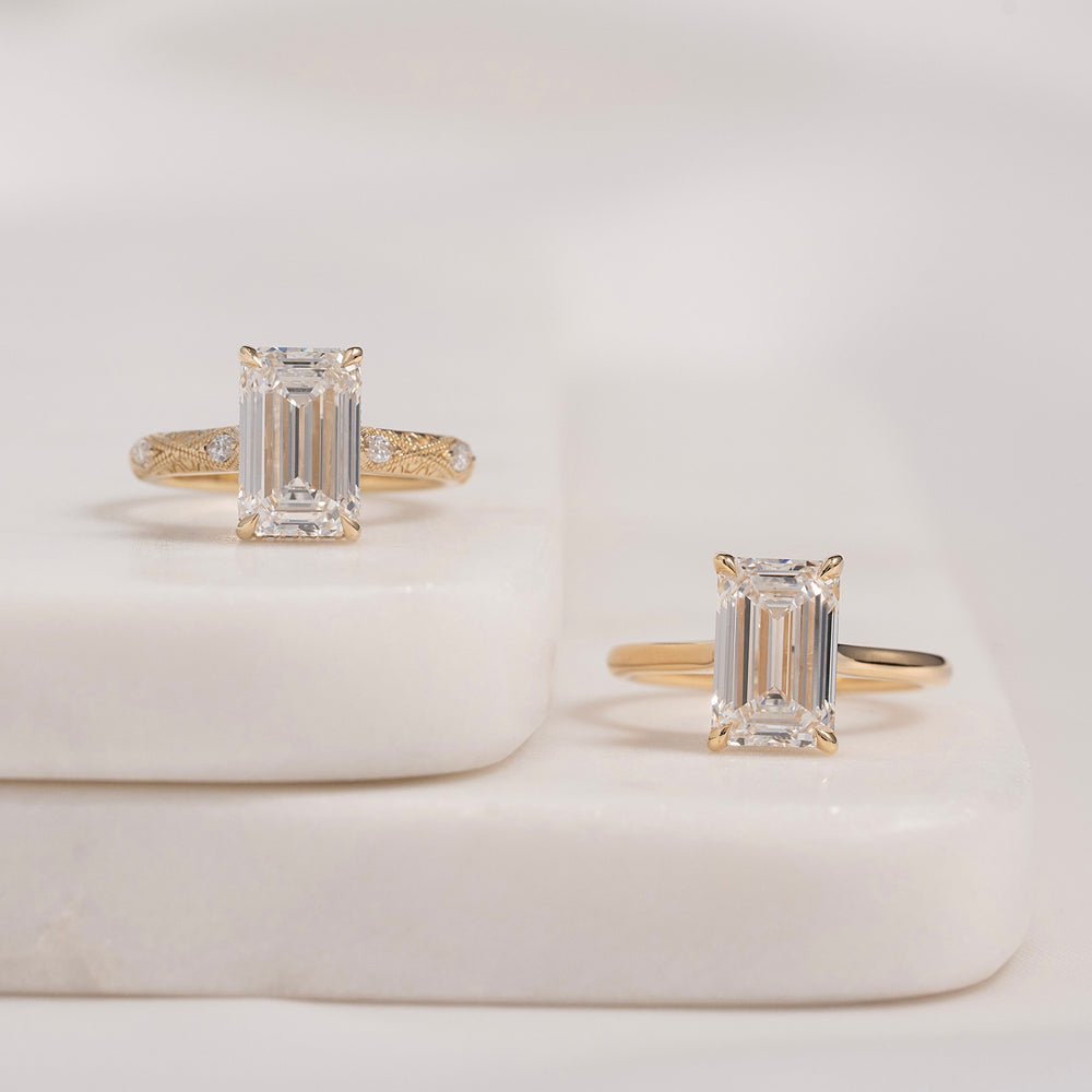 Emerald cut engagement rings