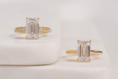 Emerald cut engagement rings