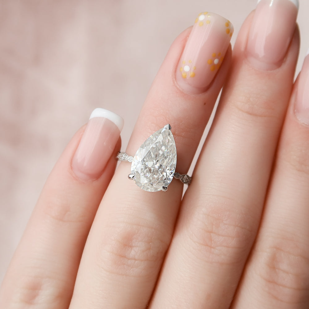 Moissanite Pear Engagement Rings