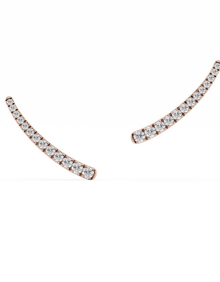14K Rose Gold Pave Climbers