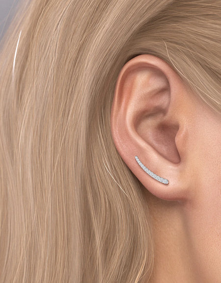 14K White Gold Pave Climbers
