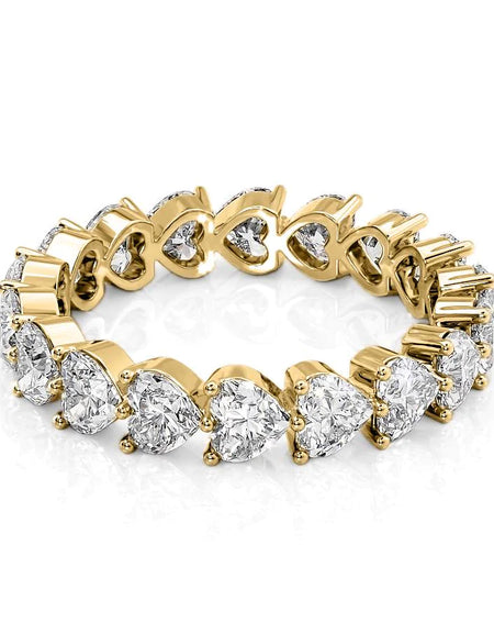 3ct Heart Shared Prong Eternity YG