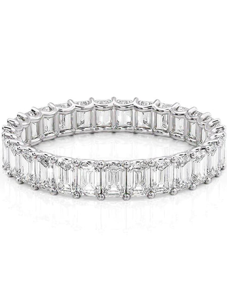 3ct U Pave Prong Emerald Eternity WG