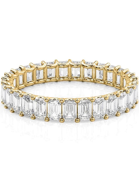 3ct U Pave Prong Emerald Eternity YG