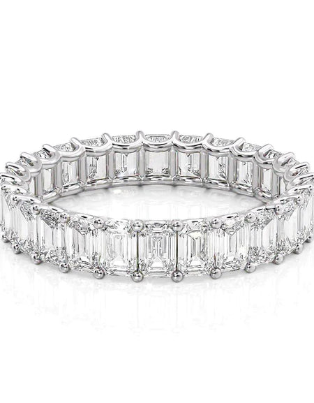 4ct U Pave Prong Emerald Eternity WG