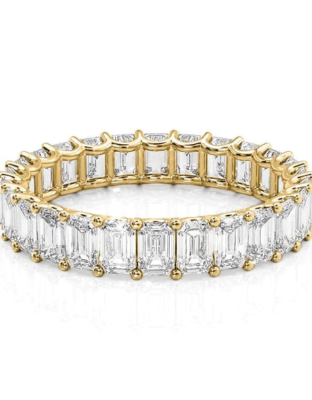 4ct U Pave Prong Emerald Eternity YG