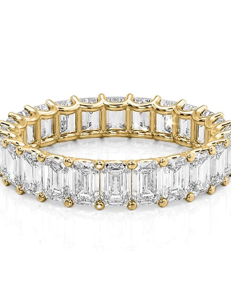 5ct U Pave Prong Emerald Eternity YG