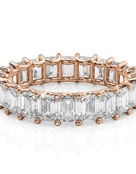 5.5ct U Pave Prong Emerald Eternity RG