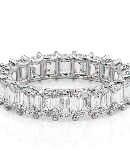 5.5ct U Pave Prong Emerald Eternity WG