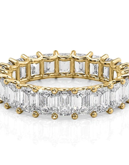 5.5ct U Pave Prong Emerald Eternity YG