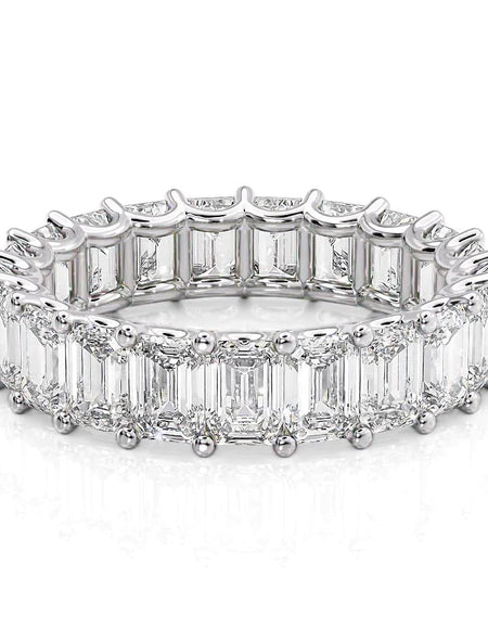 6ct U Pave Prong Emerald Eternity WG