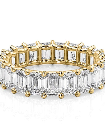 6ct U Pave Prong Emerald Eternity YG