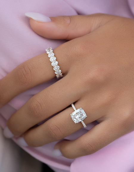 4ct Oval U Prong Eternity YG Model