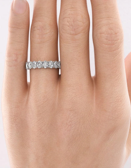 3ct Oval U Prong Eternity WG