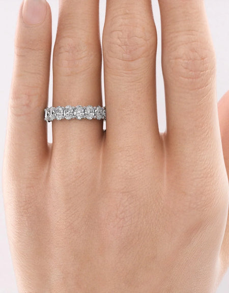 4ct Oval U Prong Eternity WG
