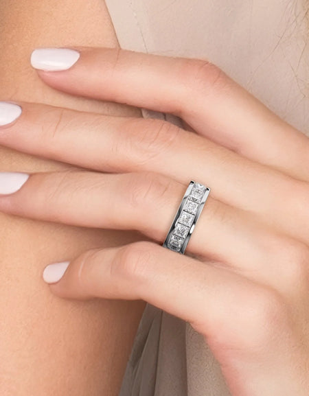 4.7ct Princess Channel Eternity WG