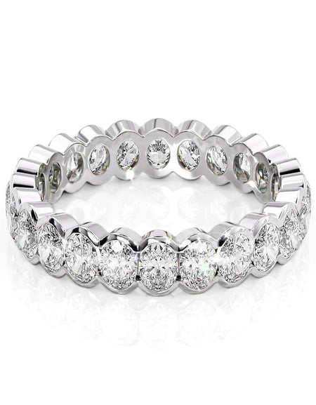 2ct Oval Half Bezel Eternity WG