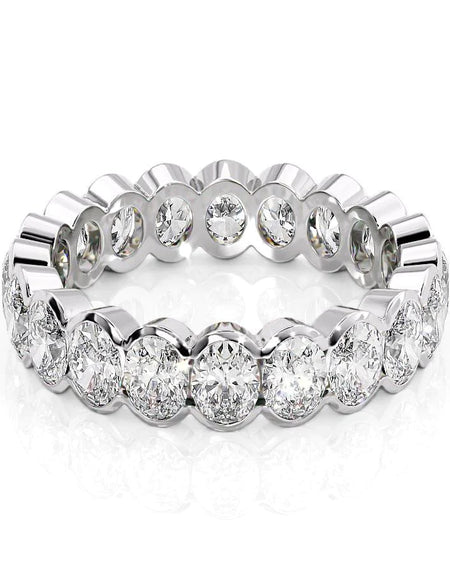 3ct Oval Half Bezel Eternity WG