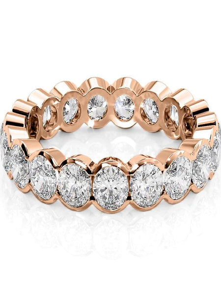 4ct Oval Half Bezel Eternity RG