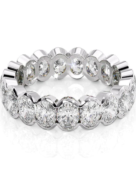 4ct Oval Half Bezel Eternity WG