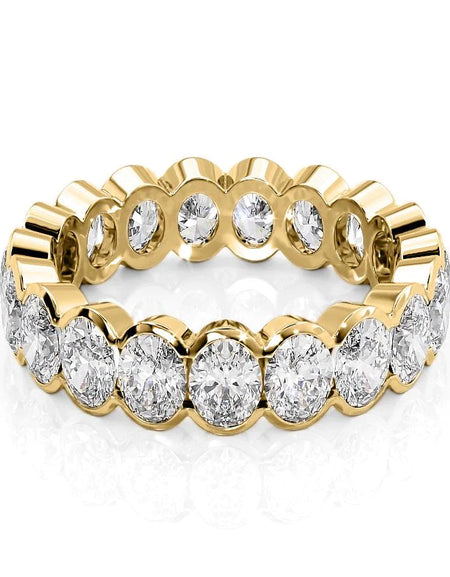 4ct Oval Half Bezel Eternity YG