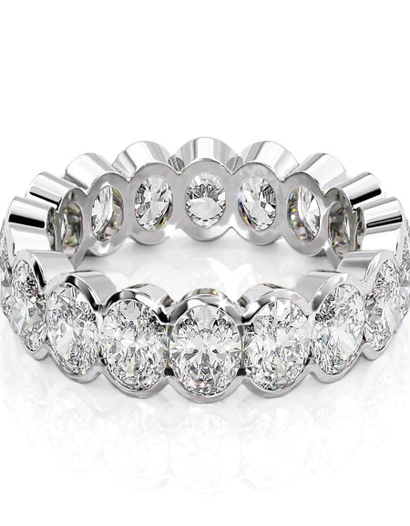 4.5ct Oval Half Bezel Eternity WG