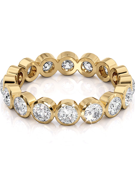 3ct Round Bezel Eternity 1.5ct YG R