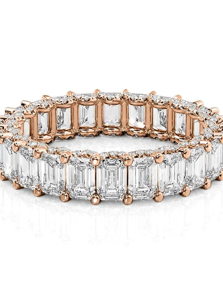 5.3ct Emerald U Pave Prong Eternity RG