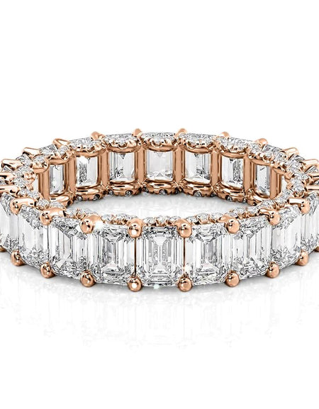 5.8ct Emerald U Pave Prong Eternity RG