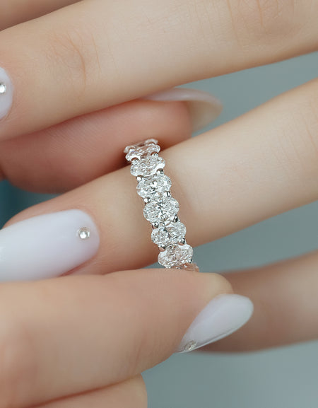 4.8ct Oval U Prong Eternity WG Model