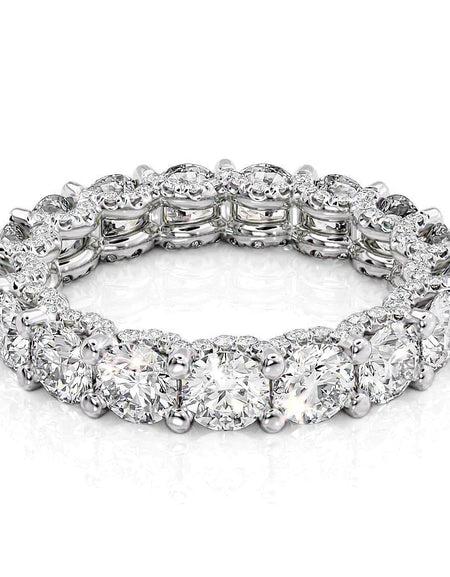4.3ct Round U Pave Prong Eternity WG