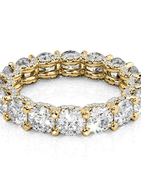 4.8ct Round U Pave Prong Eternity YG