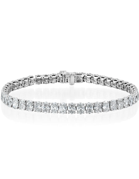 Oval Tennis Bracelet 15ct WG OV