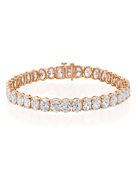 Oval Tennis Bracelet 20ct RG OV