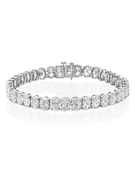 Oval Tennis Bracelet 20ct WG OV