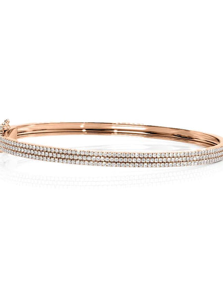 14k Rose Gold 1.482Tcw 3 Row Pave Angel, Round 18k Rose Gold 1.482Tcw 3 Row Pave Angel, Round