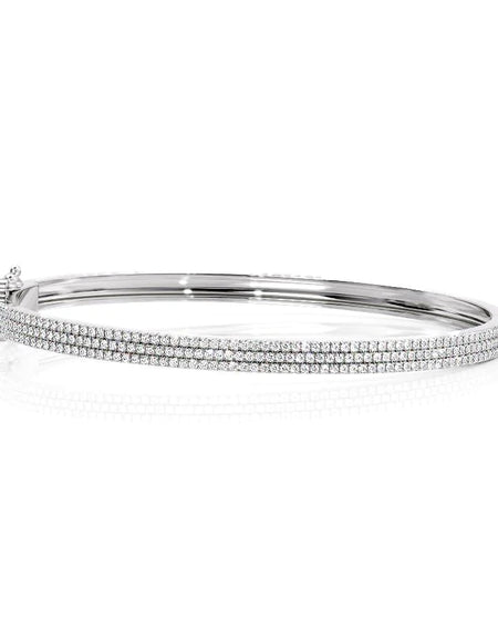 14k White Gold 1.482Tcw 3 Row Pave Angel, Round 18k White Gold 1.482Tcw 3 Row Pave Angel, Round