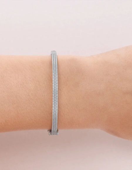 14k White Gold 1.482Tcw 3 Row Pave Angel, Round 18k White Gold 1.482Tcw 3 Row Pave Angel, Round