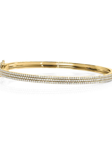 14k Yellow Gold 1.482Tcw 3 Row Pave Angel, Round 18k Yellow Gold 1.482Tcw 3 Row Pave Angel, Round