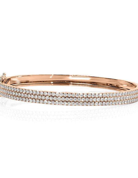 14k Rose Gold 1.925Tcw 3 Row Pave Angel, Round 