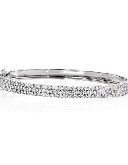14k White Gold 1.925Tcw 3 Row Pave Angel, Round 