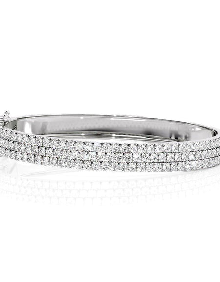 14k White Gold 4.142Tcw 3 Row Pave Angel, Round 18k White Gold 4.142Tcw 3 Row Pave Angel, Round