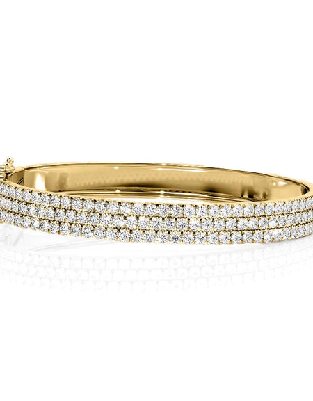 14k Yellow Gold 4.142Tcw 3 Row Pave Angel, Round 18k Yellow Gold 4.142Tcw 3 Row Pave Angel, Round