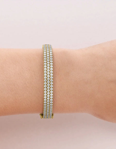 14k Yellow Gold 4.142Tcw 3 Row Pave Angel, Round 18k Yellow Gold 4.142Tcw 3 Row Pave Angel, Round