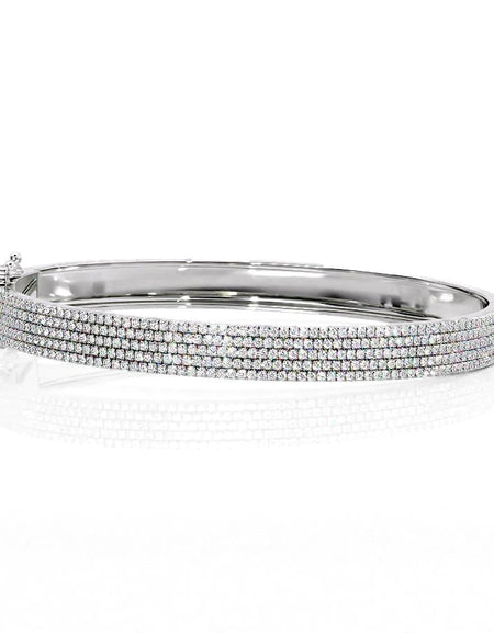 14k White Gold 2.232Tcw 5 Row Pave Angel, Round 18k White Gold 2.232Tcw 5 Row Pave Angel, Round