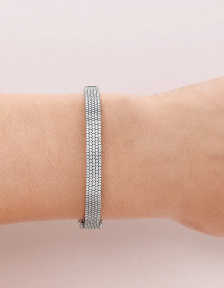 14k White Gold 2.232Tcw 5 Row Pave Angel, Round 18k White Gold 2.232Tcw 5 Row Pave Angel, Round