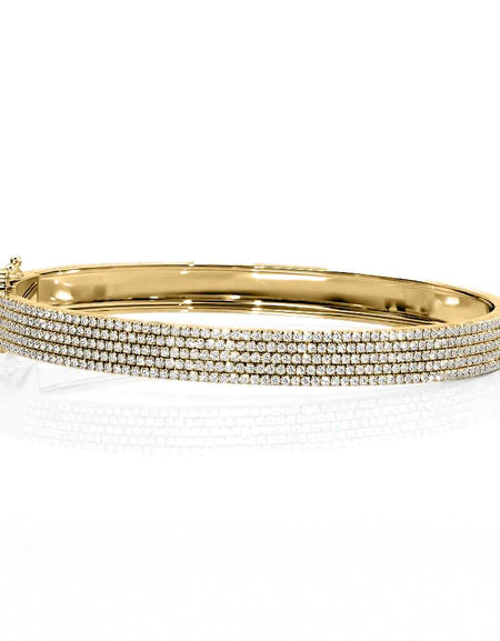 14k Yellow Gold 2.232Tcw 5 Row Pave Angel, Round 18k Yellow Gold 2.232Tcw 5 Row Pave Angel, Round