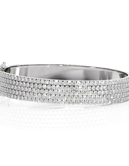 14k White Gold 5.325Tcw 5 Row Pave Angel, Round 18k White Gold 5.325Tcw 5 Row Pave Angel, Round