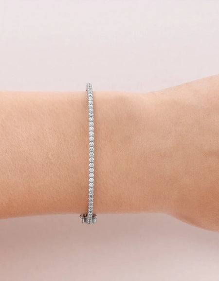 14k White Gold 1.365Tcw Shared Prongs Eternity Stephanie, Round 18k White Gold 1.365Tcw Shared Prongs Eternity Stephanie, Round