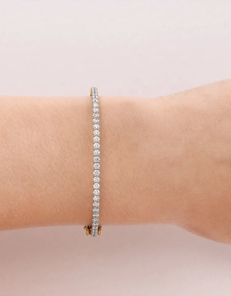 14k Rose Gold 2.08Tcw Shared Prongs Eternity Stephanie, Round 18k Rose Gold 2.08Tcw Shared Prongs Eternity Stephanie, Round